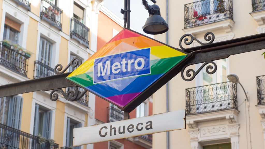 Sign in Metro Chueca, Madrid