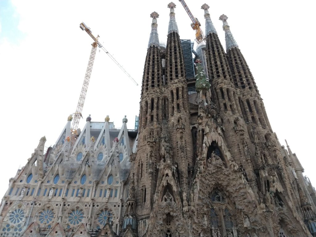 monument: one of the facades in church Sagrada Familia, Barcelona