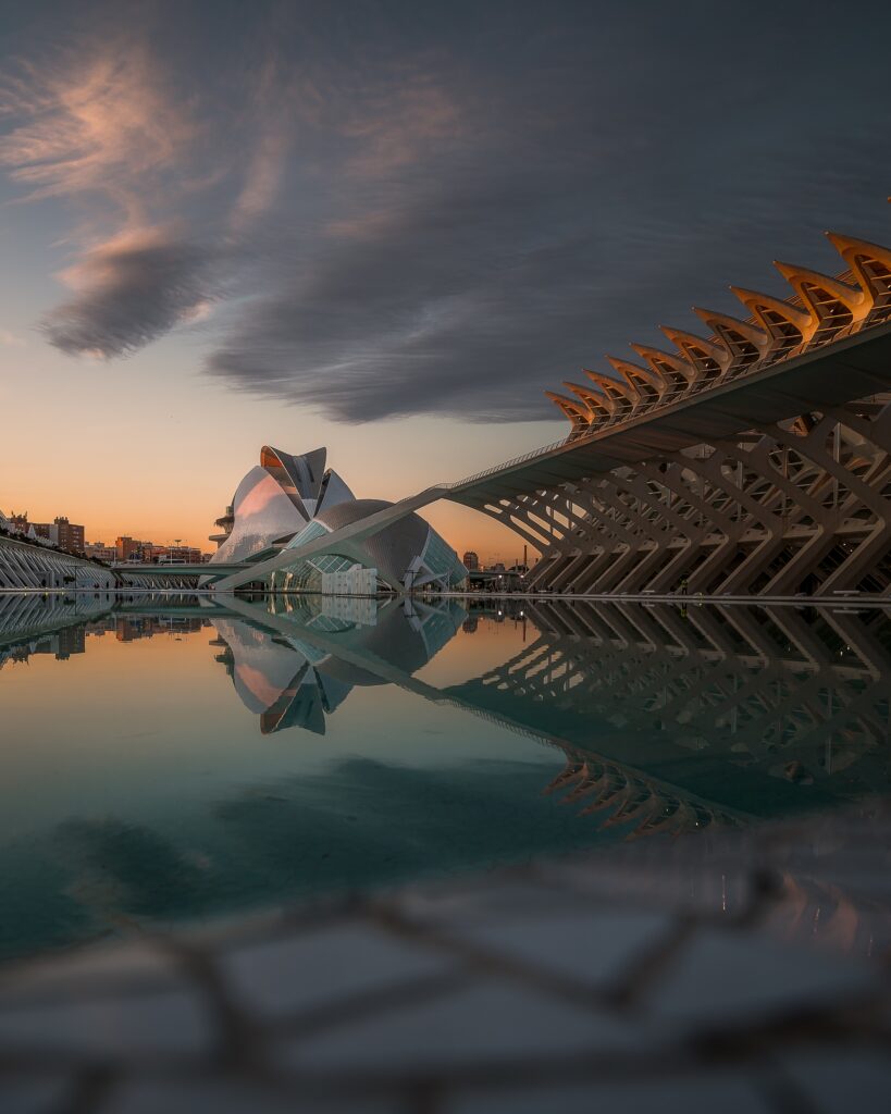 Image from the outside at science museum Ciutat de les Arts i les Ciencies