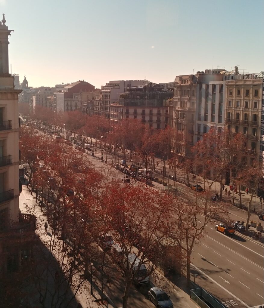 Paseo de Gracia street located in Barcelona